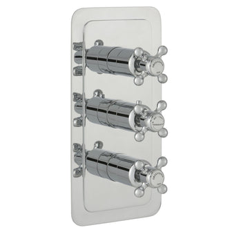 Traditional 2 Outlet Concealed Thermostatic Shower Valve with Crosshead Handles Secondary image