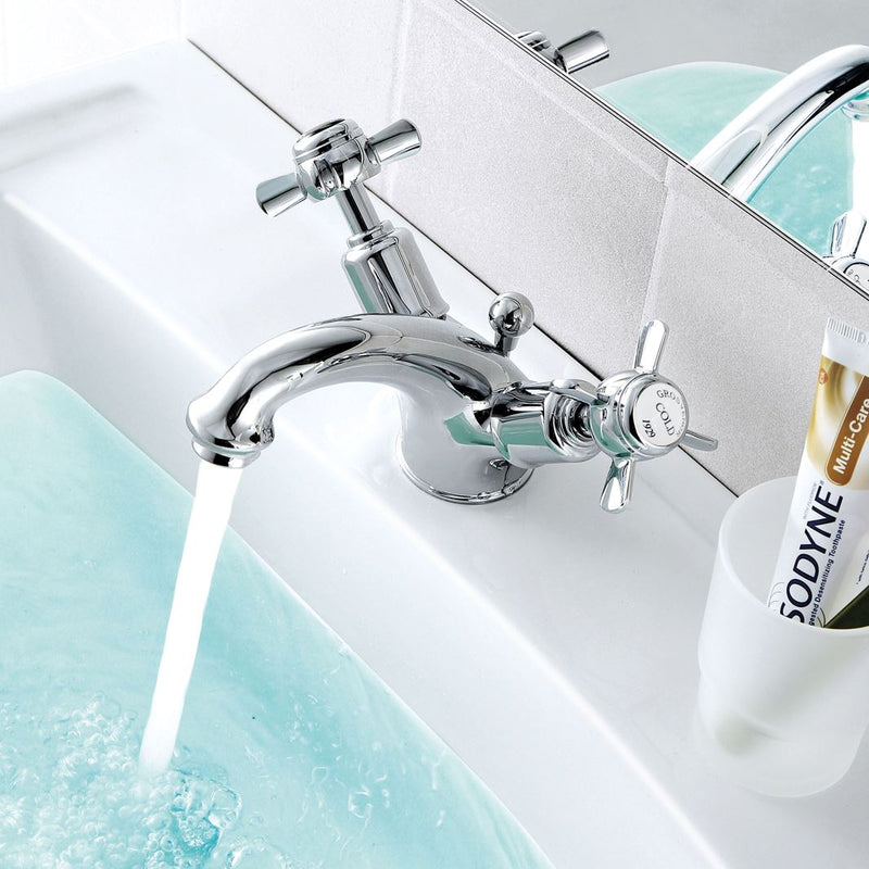 Traditional Mono Basin MIxer Tap without Pop-up Waste - Chrome