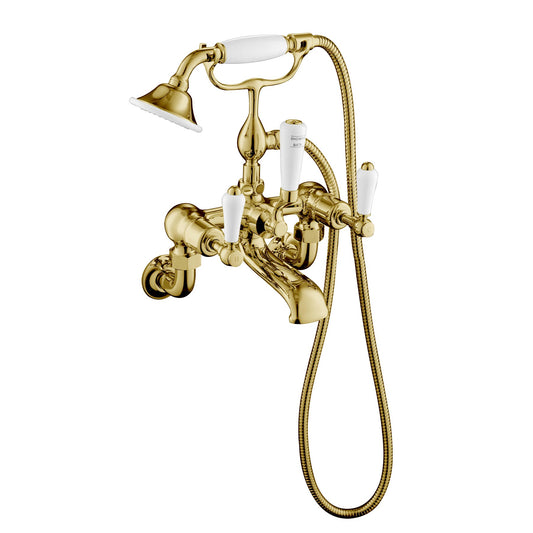Gold Lever Bath shower mixer wall mounted with kit, MP 0.5 1800