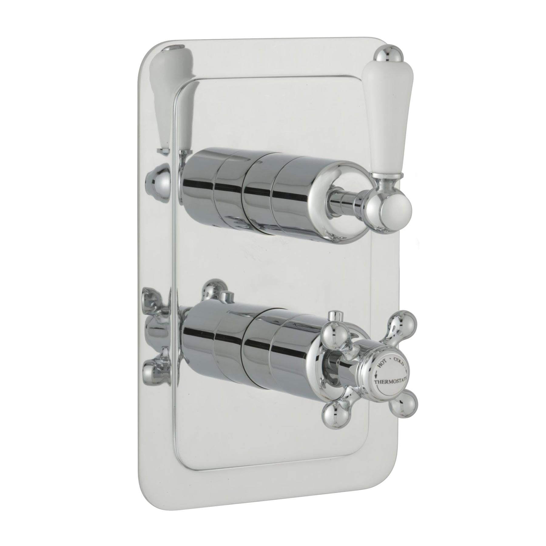 Chester Lever Two Outlet Concealed Thermostatic Shower Valve Vertical - Chrome [85671 Chrome]