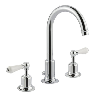 3-Hole Victorian Swan-Neck Lever Basin Mixer Tap- Chrome Secondary image