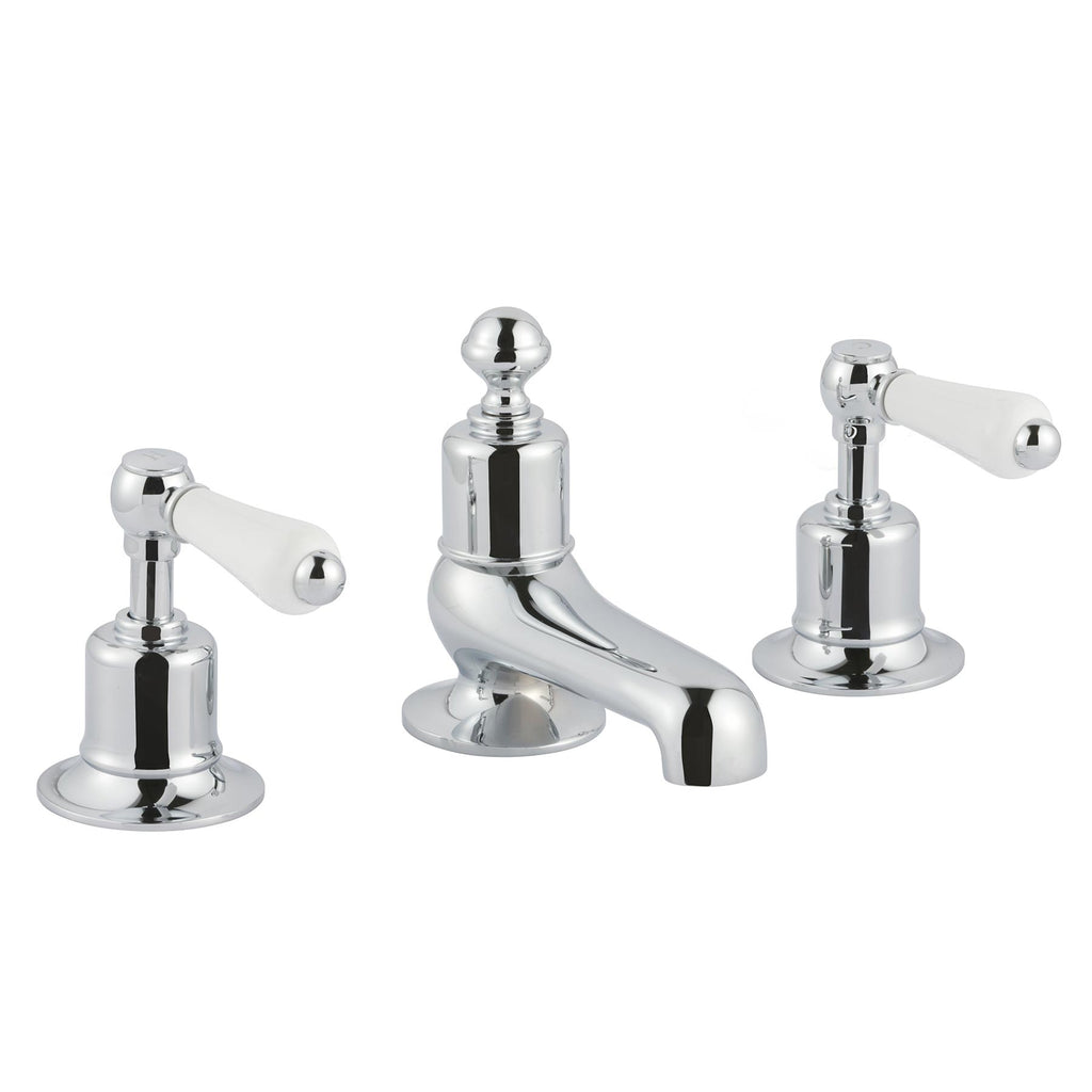 Chester Lever 3 Hole Long Nose Basin Mixer - Chrome