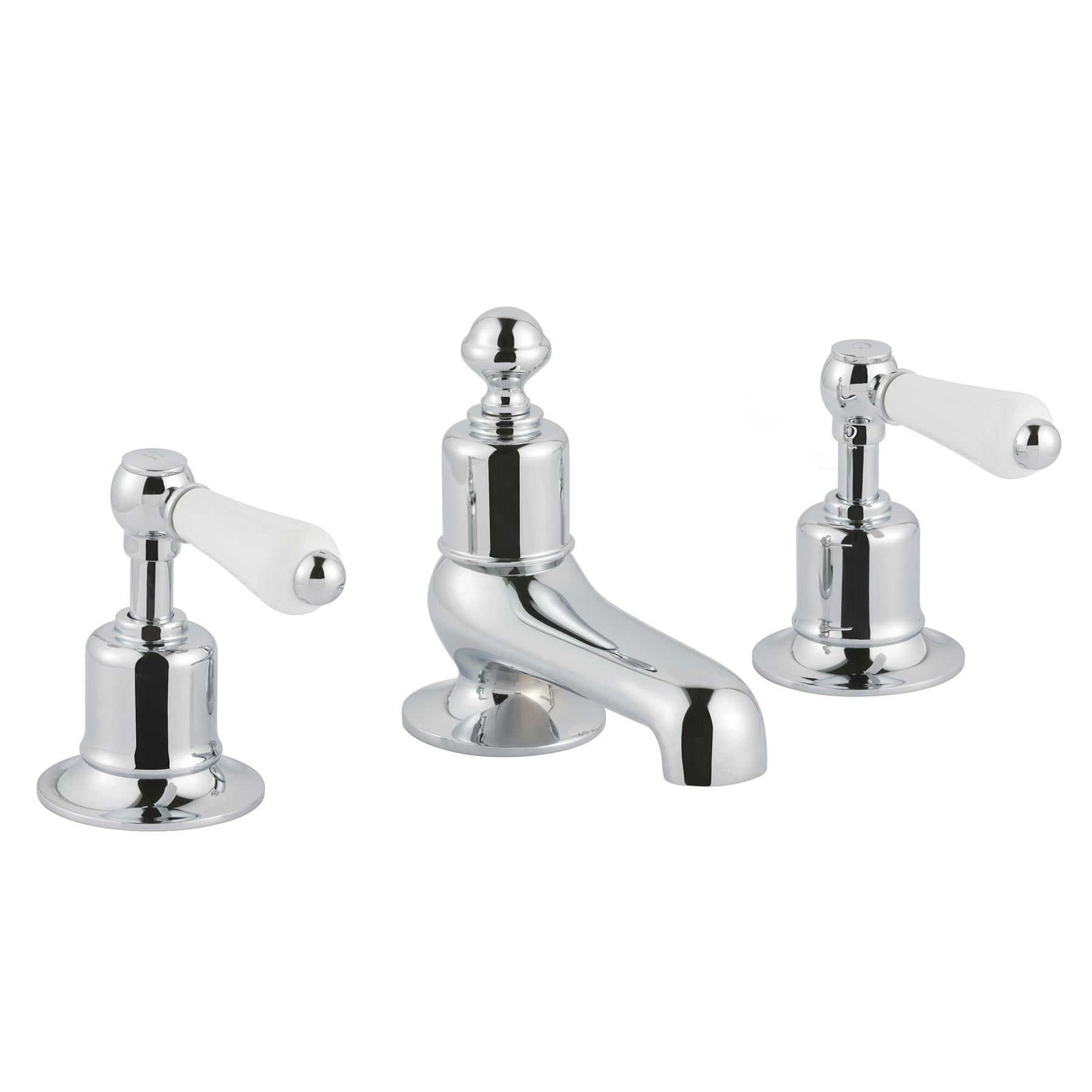 Chester Lever 3 Hole Long Nose Basin Mixer - Chrome