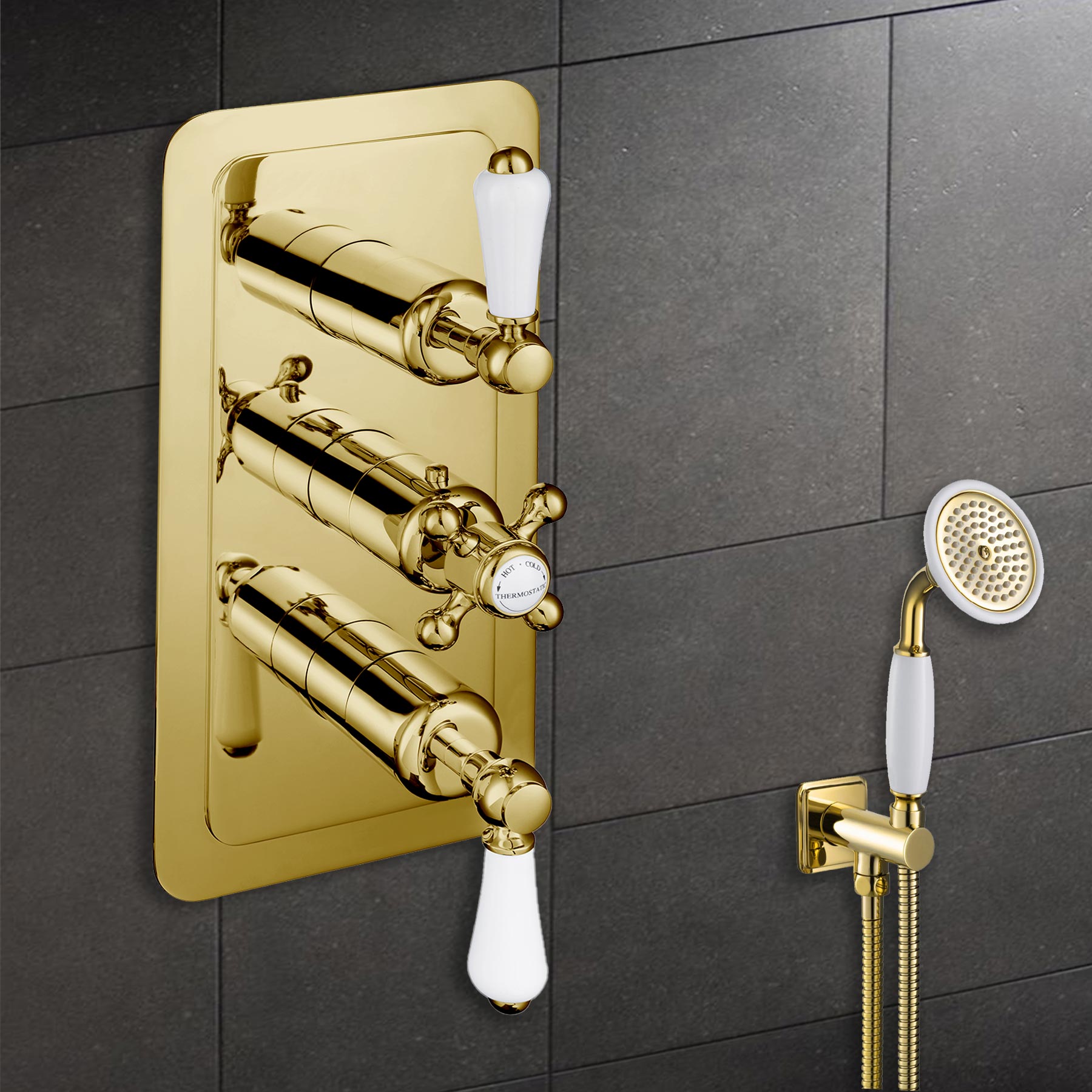 brushed brass shower valve