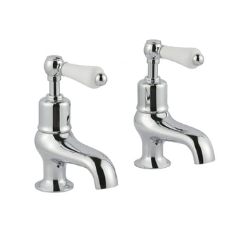 Victorian Deck-Mounted Bath Pillar Taps with Lever Handles- Chrome Secondary image