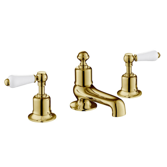 Chester lever Gold 3 hole deck mounted bath filler 1800