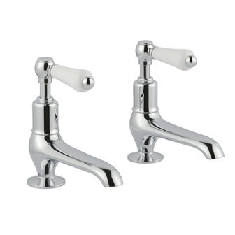 Deck-Mounted Victorian Long-Nose Lever Basin Pillar Taps- Chrome Secondary image