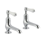 Lever Long Nose Basin Pillar Taps Chrome