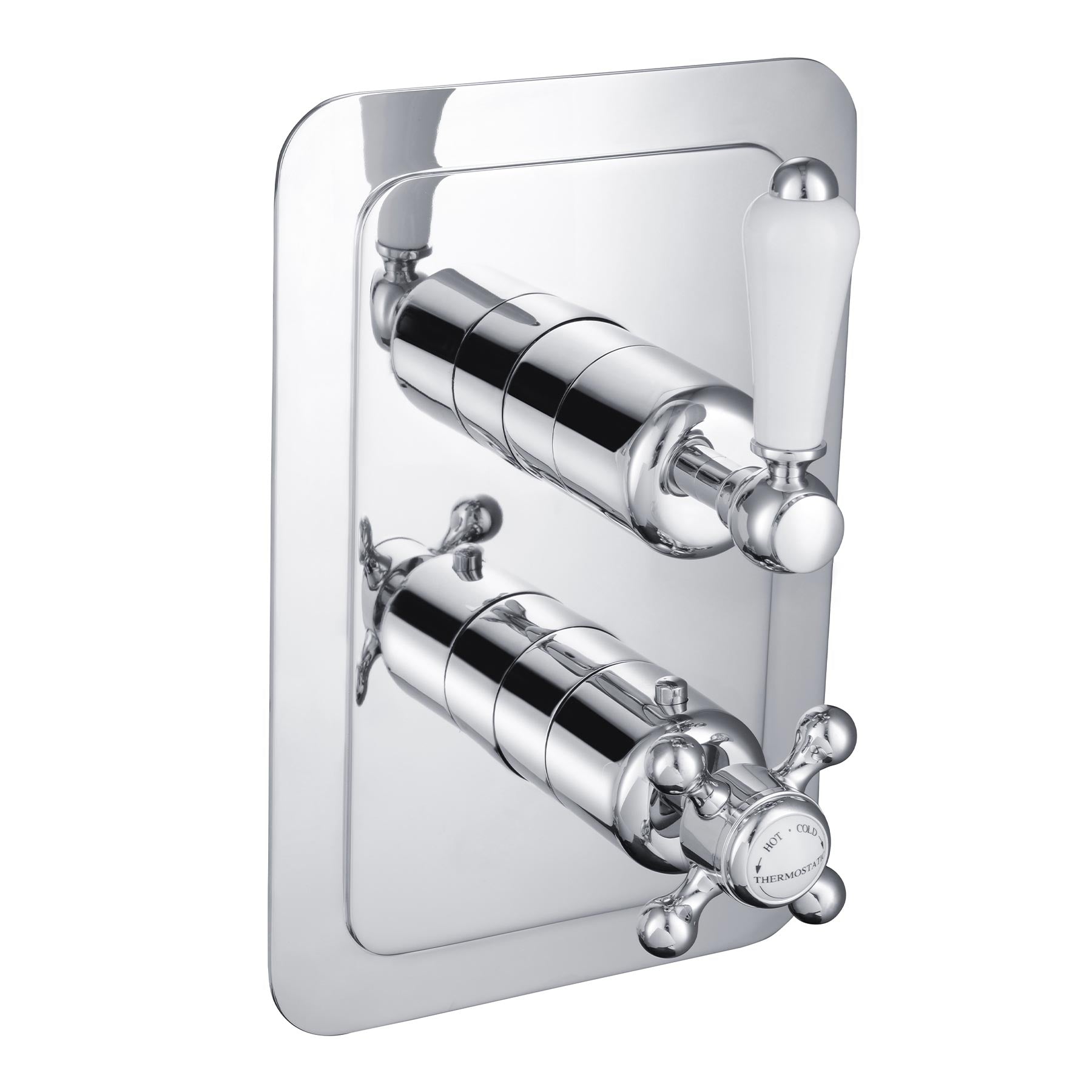 Chester Lever Single Outlet Concealed Thermostatic Shower Valve, Vertical - Chrome