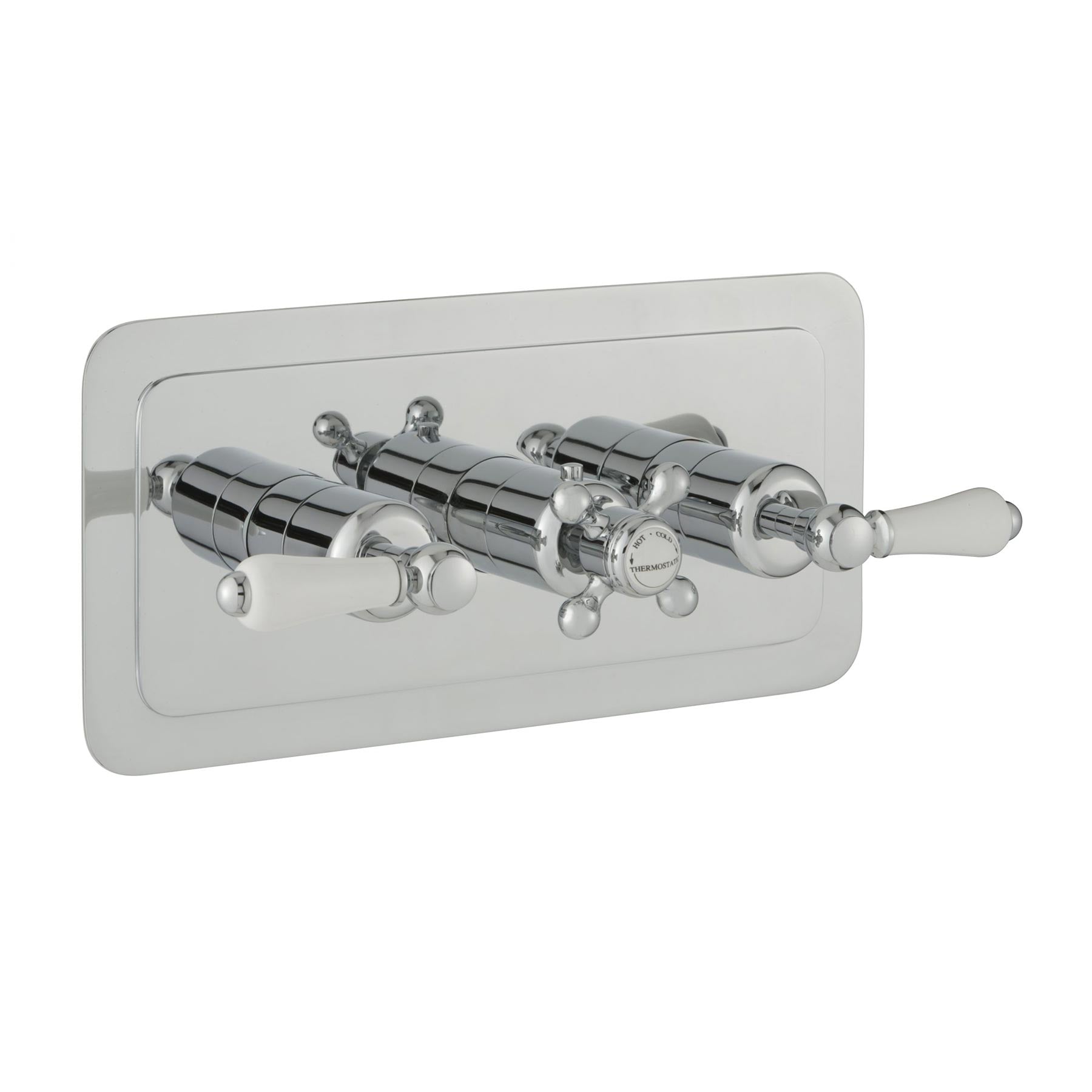 Two Outlet Horizontal Concealed Thermostatic Shower Valve - Chrome