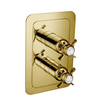 Gold Thermostatic Concealed 2 Outlet Shower Valve, Vertical MP 0.5 Main image