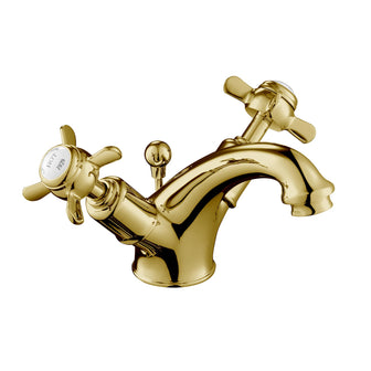 Traditional Mono Basin Mixer Tap with Pop-up Waste - Polished Gold Secondary image