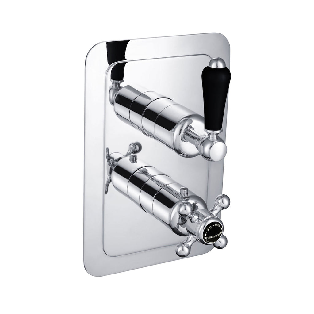 Chester Black Lever Thermostatic Conceal 1 Outlet Shower Valve Vertical [GB 85651]