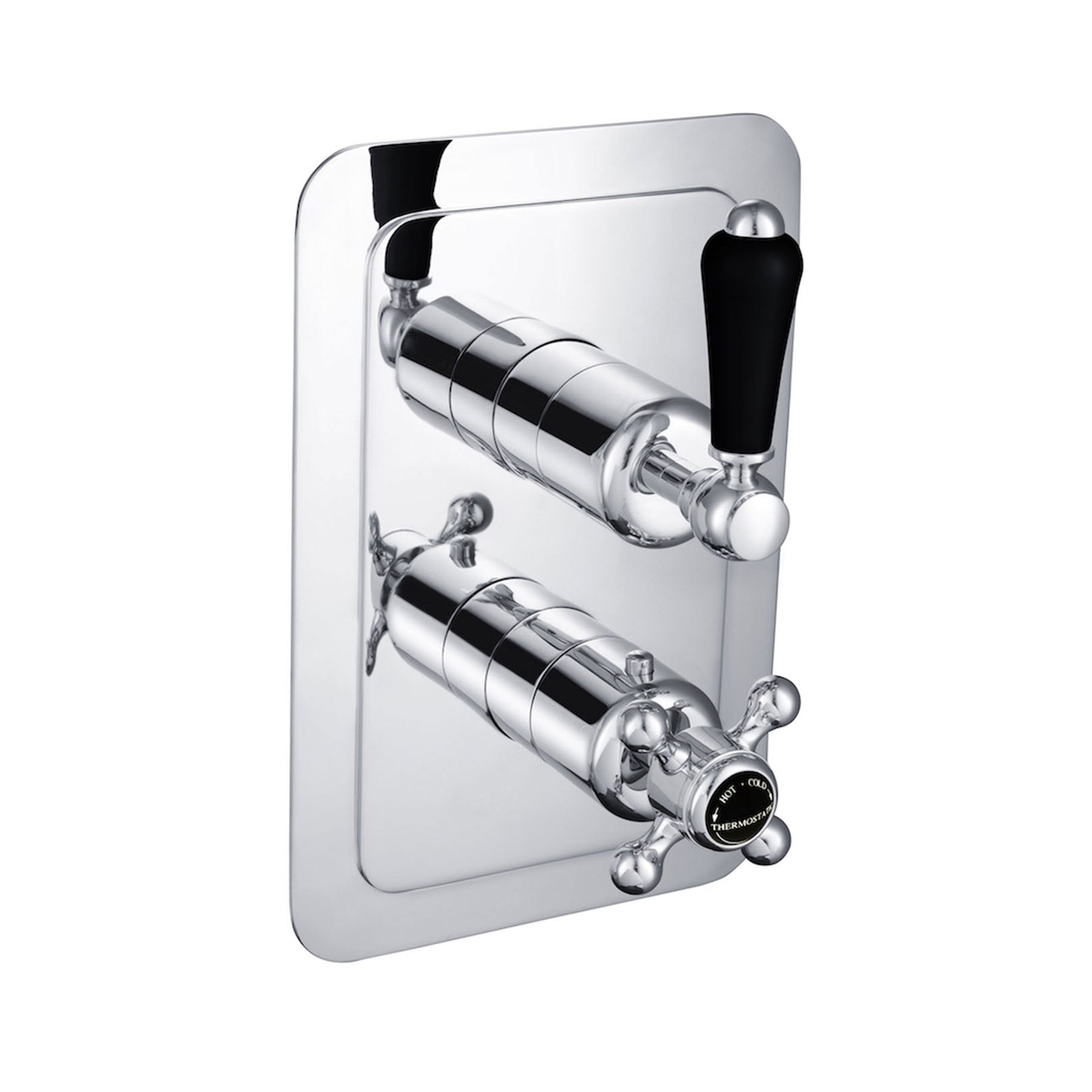 Chester Black Lever Thermostatic Conceal 1 Outlet Shower Valve Vertical [GB 85651]