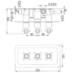 shower control valves Technical Drawing