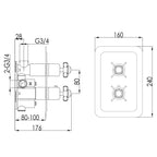 shower control valves Technical Drawing