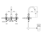 Basin Mixer Tap technical drawing tapron