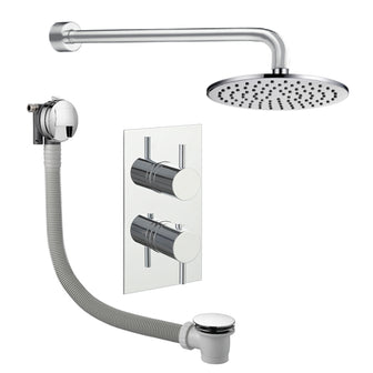 Chrome Thermostatic Concealed Shower Set with Overflow Bath Filler Main image
