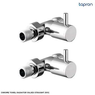 Chrome Towel Rail Valves Straight (Pair) [RVS] Main image
