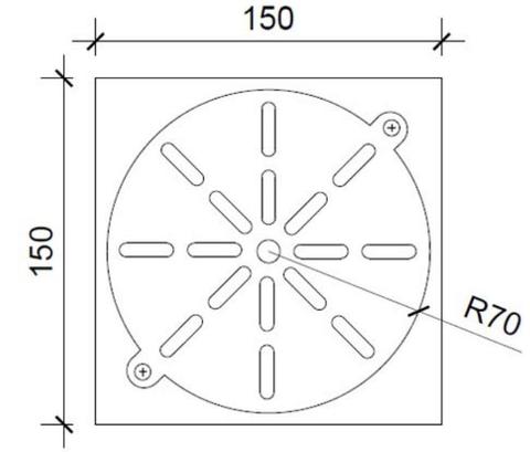 Chrome Plated, Brass Grating Technical Drawing