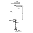 tall basin mixer tap -Drawing Technical