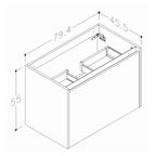 unit Wall Mounted with Internal Draw Technical Drawing