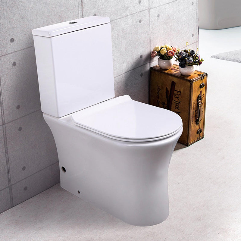 Classic Rimless Close Coupled Toilet with Soft Close Seat Cover