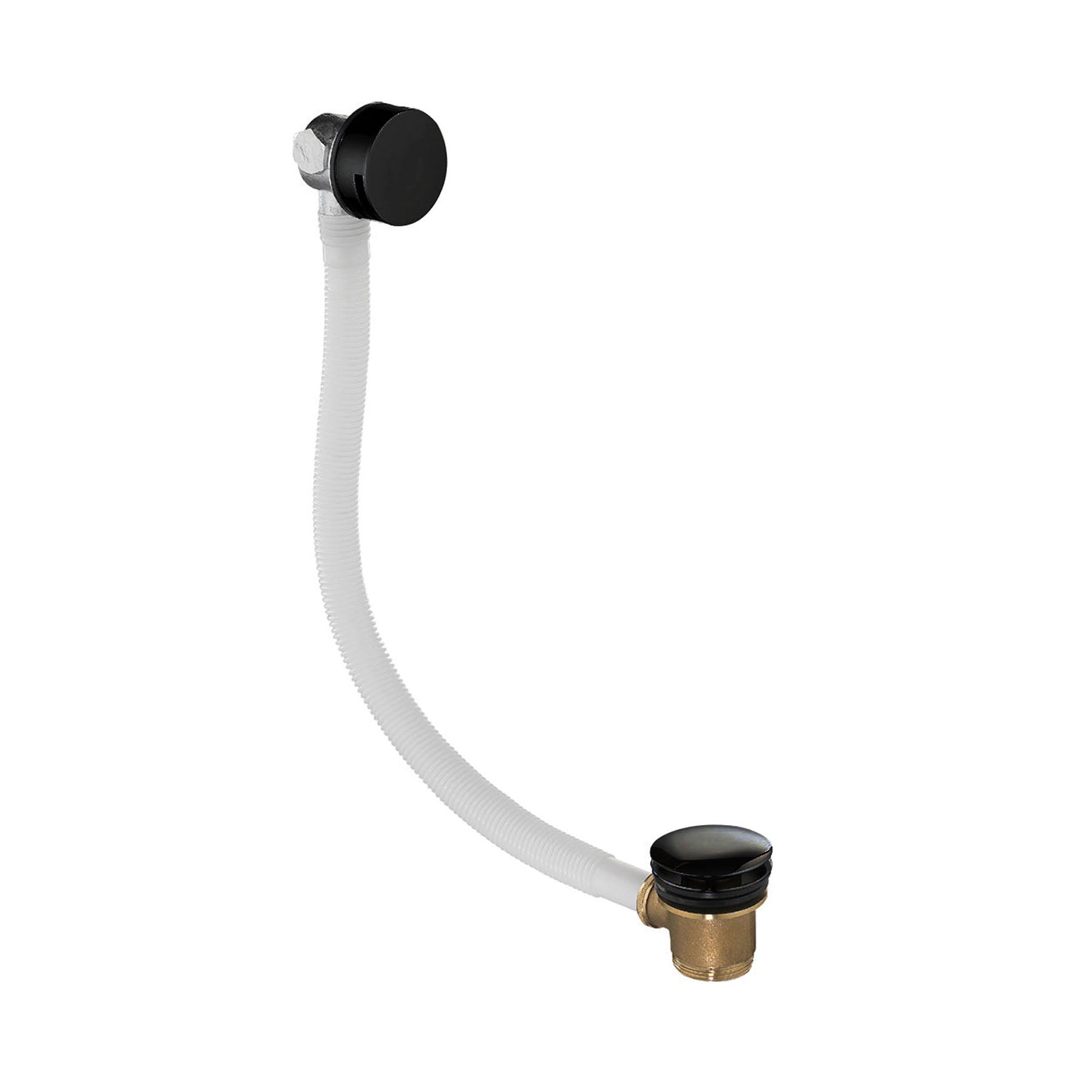 VOS Exofil Overflow Bath Filler with Click Clack Waste Matt Black-Tapron