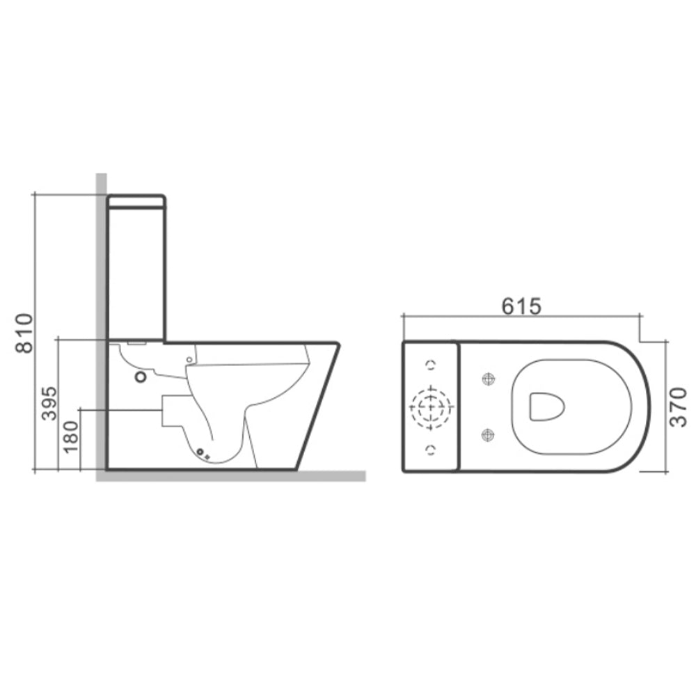 Close Coupled WC Pan with Soft Close UF Seat Cover
