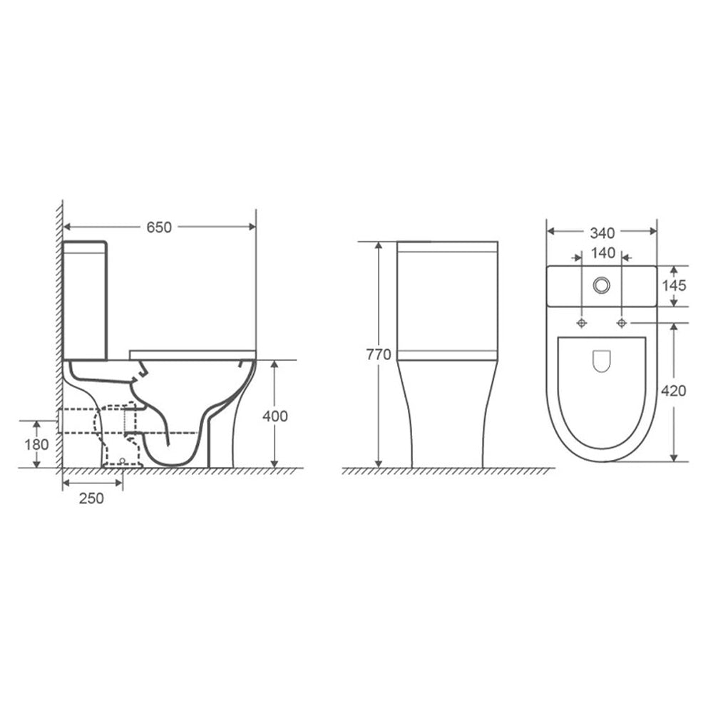 Close Coupled WC with Soft Close UF Seat Cover
