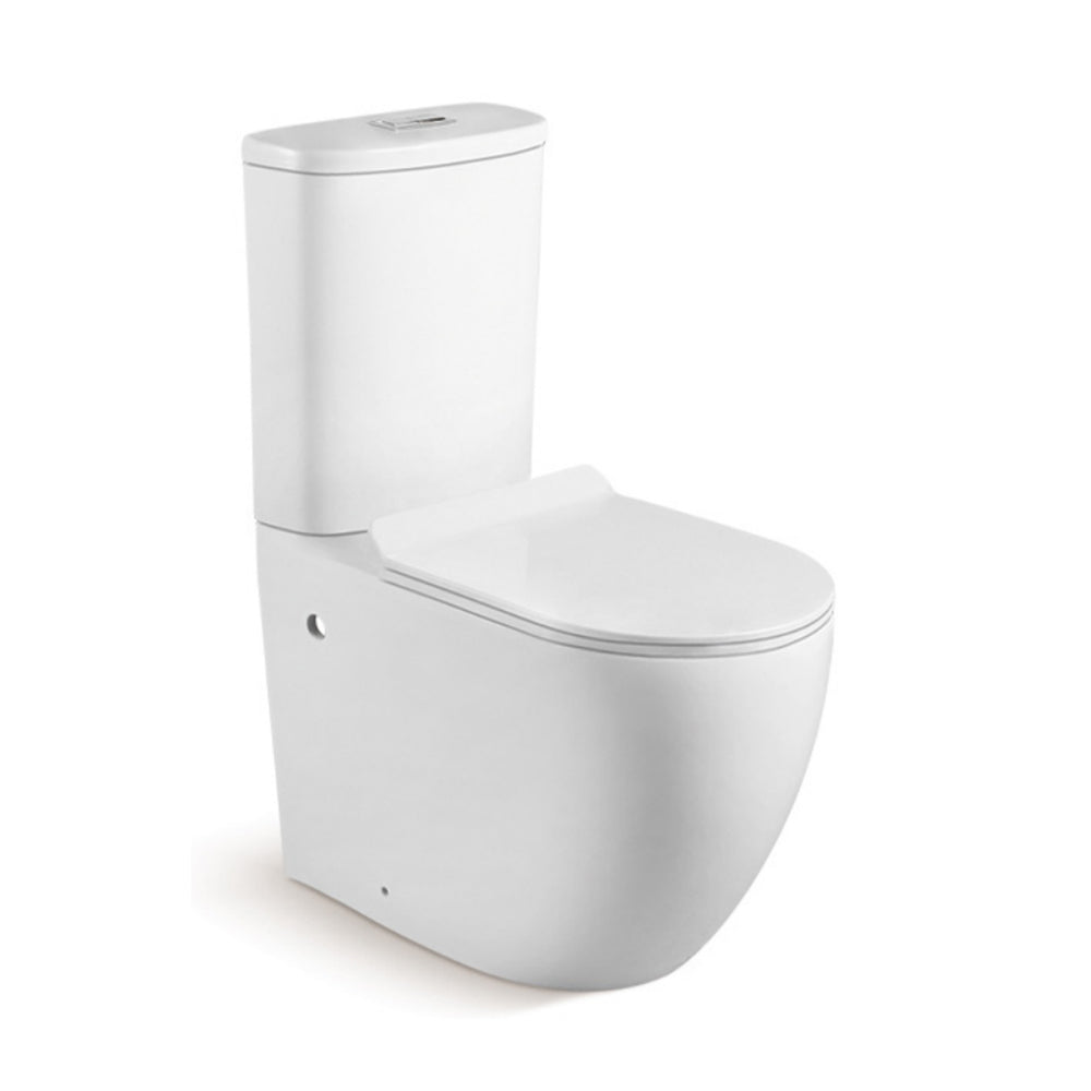 Rimless Close-Coupled Toilet with Soft Close UF Seat Cover-Tapron
