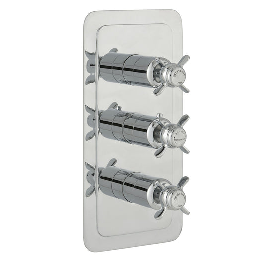 3 Outlet Thermostatic Concealed Shower Valve - Chrome Finish 1000