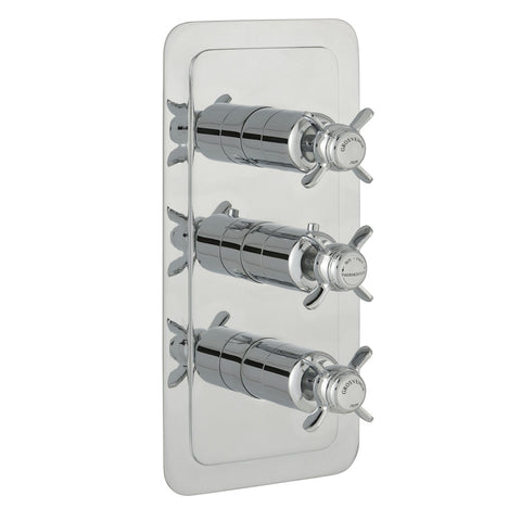 3 Outlet Thermostatic Concealed Shower Valve - Chrome Finish