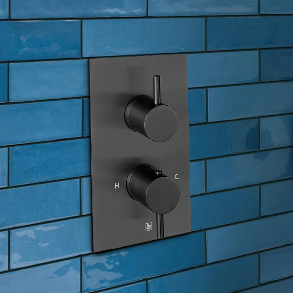 Black concealed thermostatic shower valve