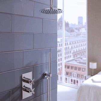 2 Outlet Crosshead Thermostatic Shower Mixer Valve - Chrome Secondary image