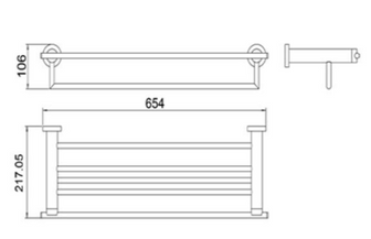 Cora Towel Shelf with Bar Secondary image