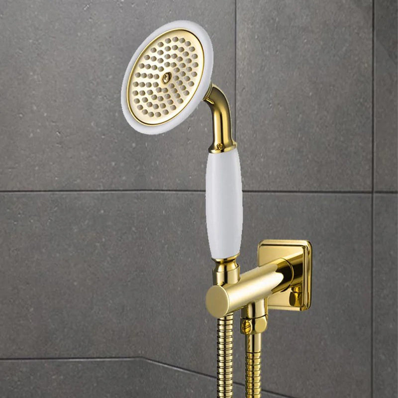 Cross Shower Handset with Wall Outlet and Hose - tapron