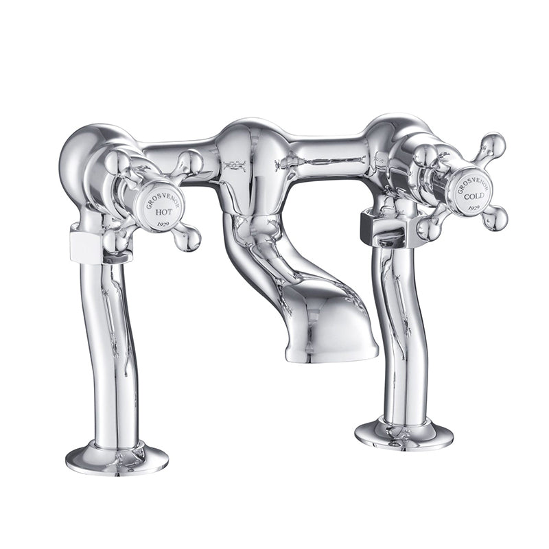Traditional Deck Mounted Bath Filler Tap with Crosshead Handles Secondary image
