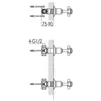 concealed valve technical drawing -Tapron