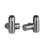 Dual Fuel Towel Rail Valves - Brushed Black Finish