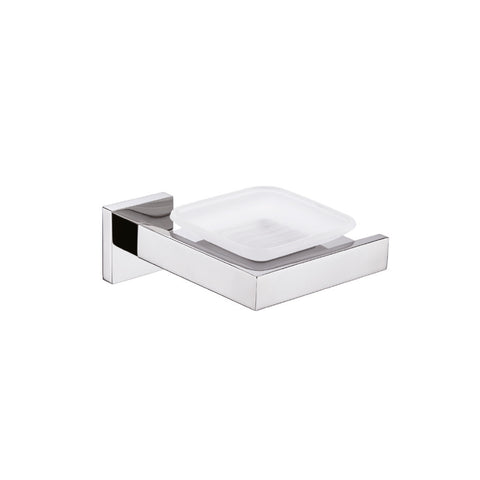 Square Design Soap Dish with Frosted Glass