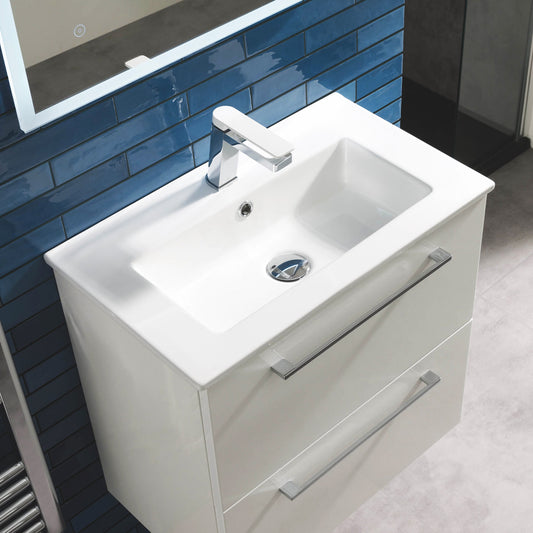 Deck Mounted Basin Tap with Matt White Handle 1000
