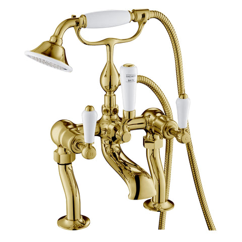Deck Mounted Bath Shower Mixer with Kit, MP 0.5. Swivelling spout, smooth diverters, and luxurious telephonic-shaped shower handset with hose