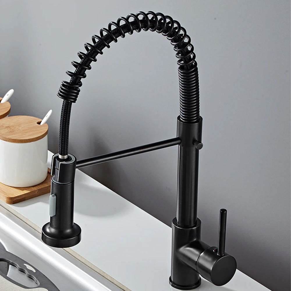 black flexible kitchen tap