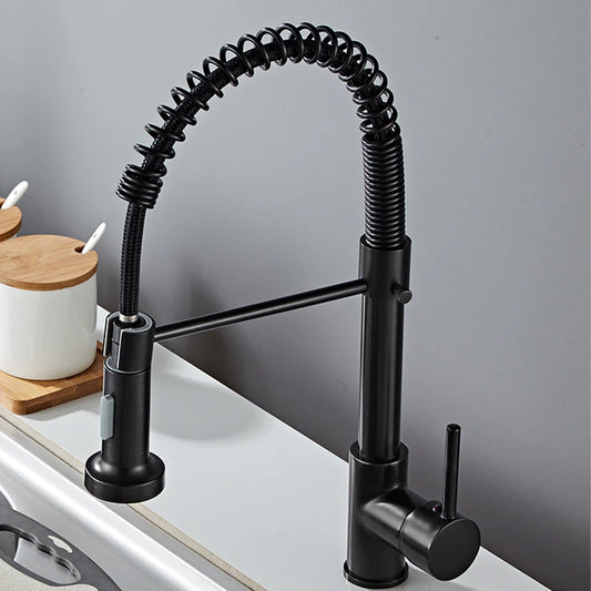 flexible matt black kitchen tap  1000