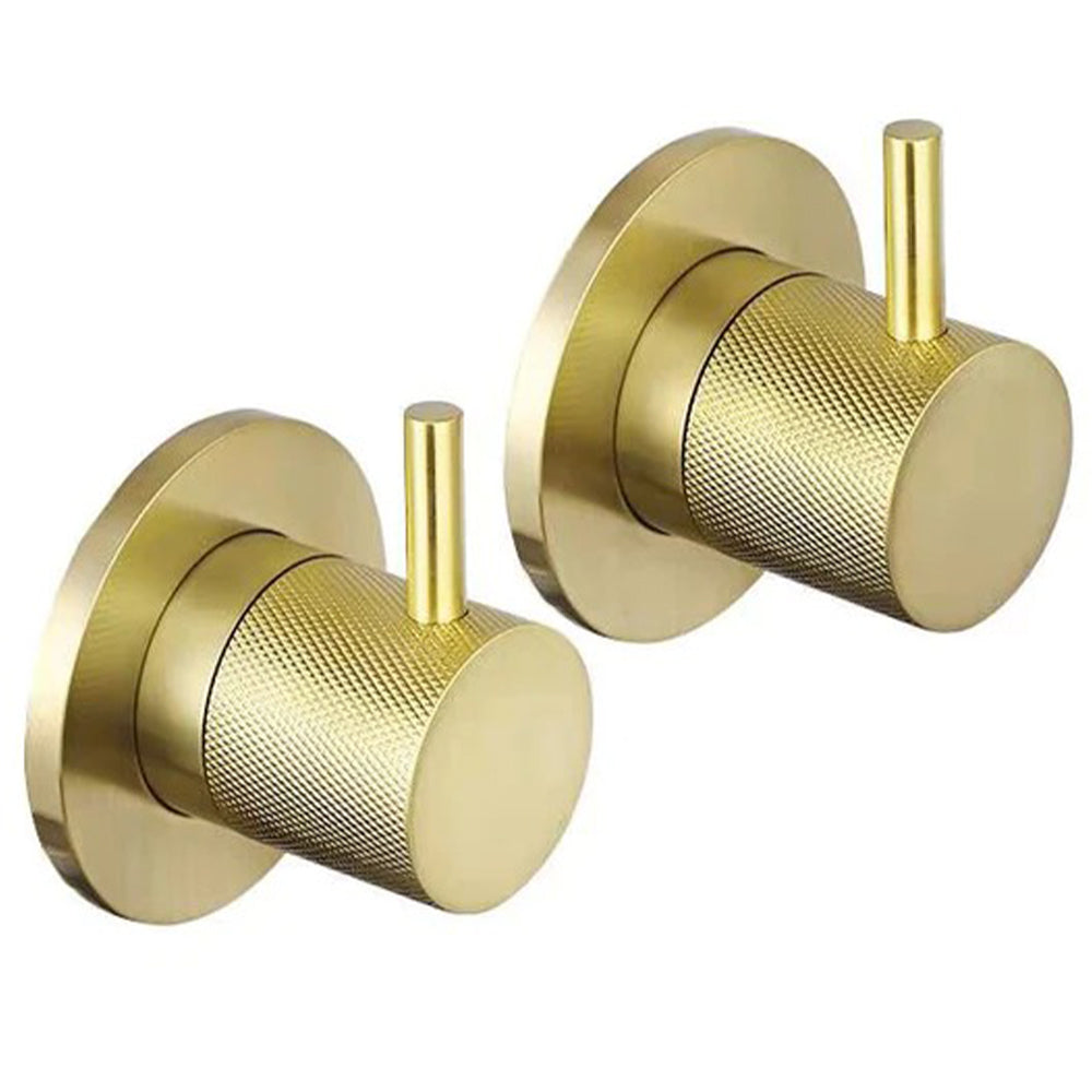 VOS Designer Handles Stop Valve - Brushed Brass Finish , MP 0.5 [DH23089BBR]