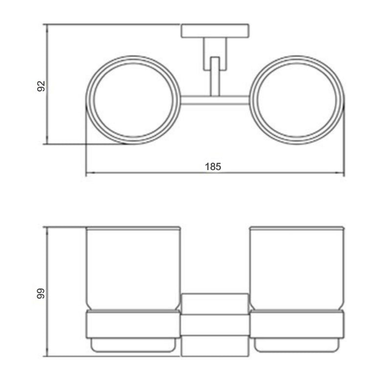 Technical Drawing Double Tumbler Holder - tapron