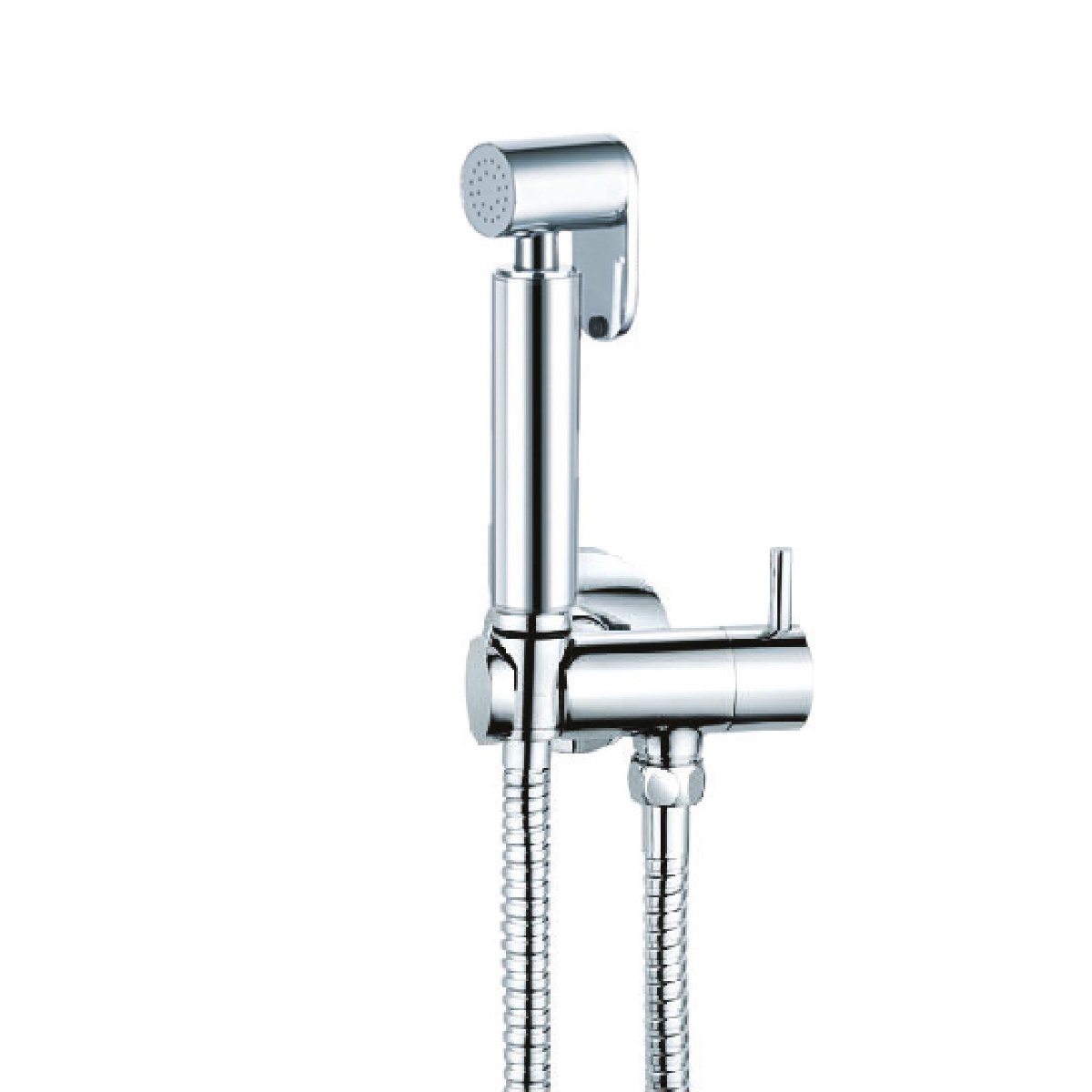 Douche Shower Spray Kit with Built-in Valve and Anti Splash - Chrome Finish