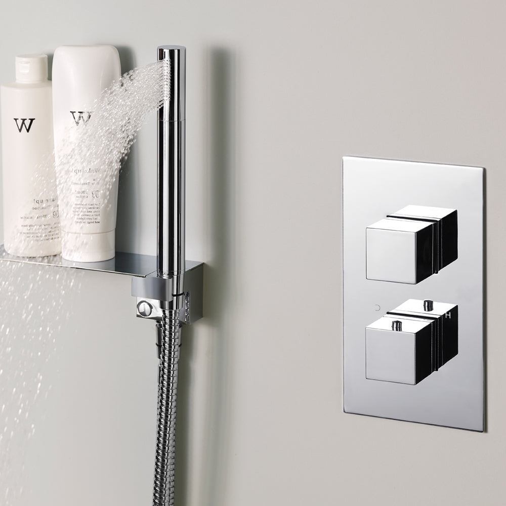 Chrome Concealed Shower Mixer with 2 Outlets Valve Secondary image