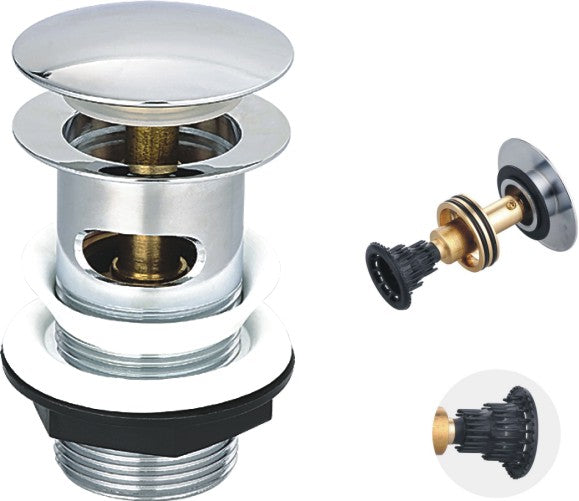 Slotted Click Clack Basin Waste with Chrome Finish Tapron